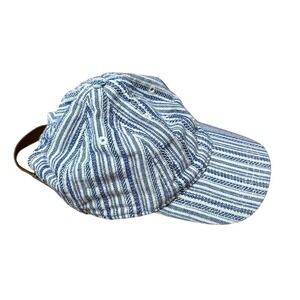 Madewell Baseball Cap Textural Blue White Adjustable Coastal Striped Summer
